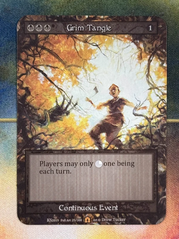 Grim Tangle Curio — nome original com Continuous Event keyword