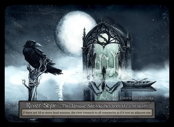 River Styx Curio — comparação com a arte que entrou em Alpha
