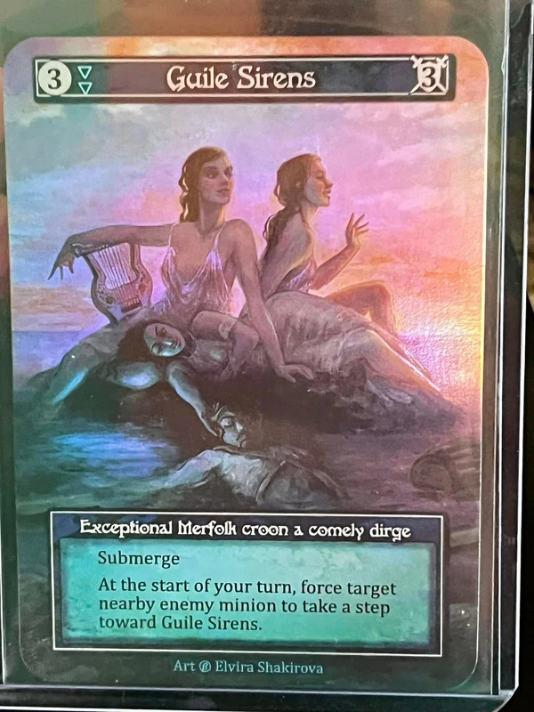 Guile Sirens Curio — arte do Alpha Pledge Pack com texto alterado