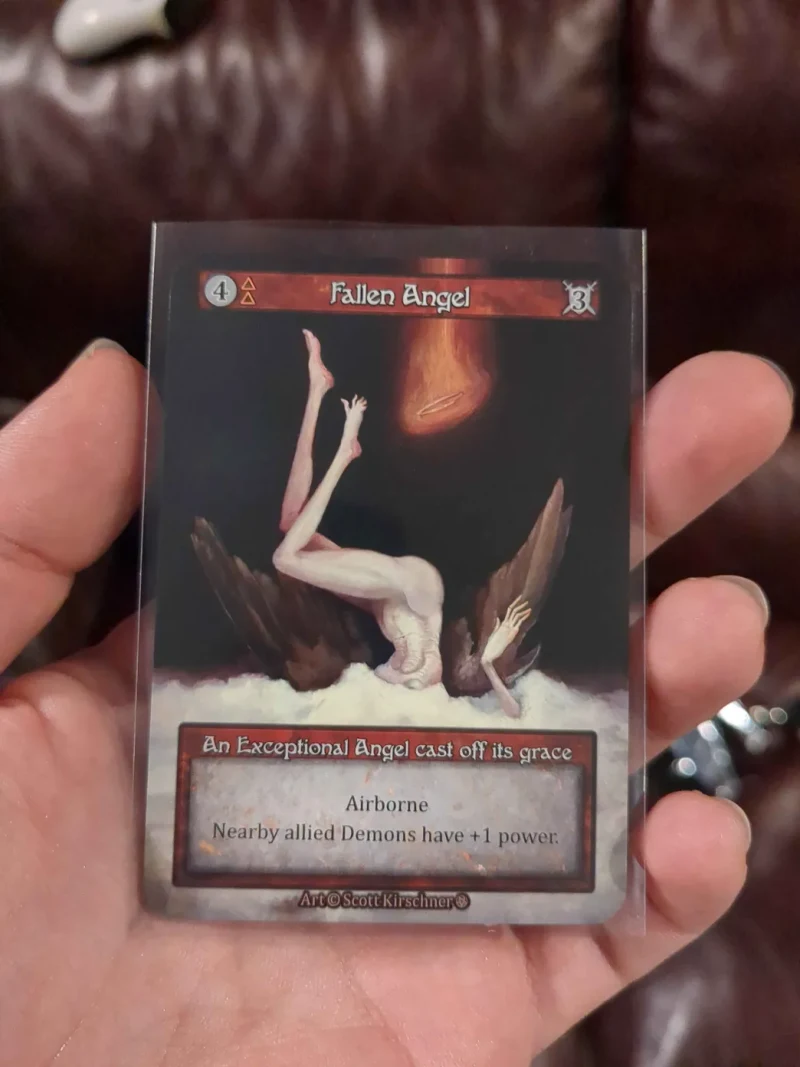 Fallen Angel Curio — alt-art por Scott Kirschner (anjo caindo de cabeça pra baixo)