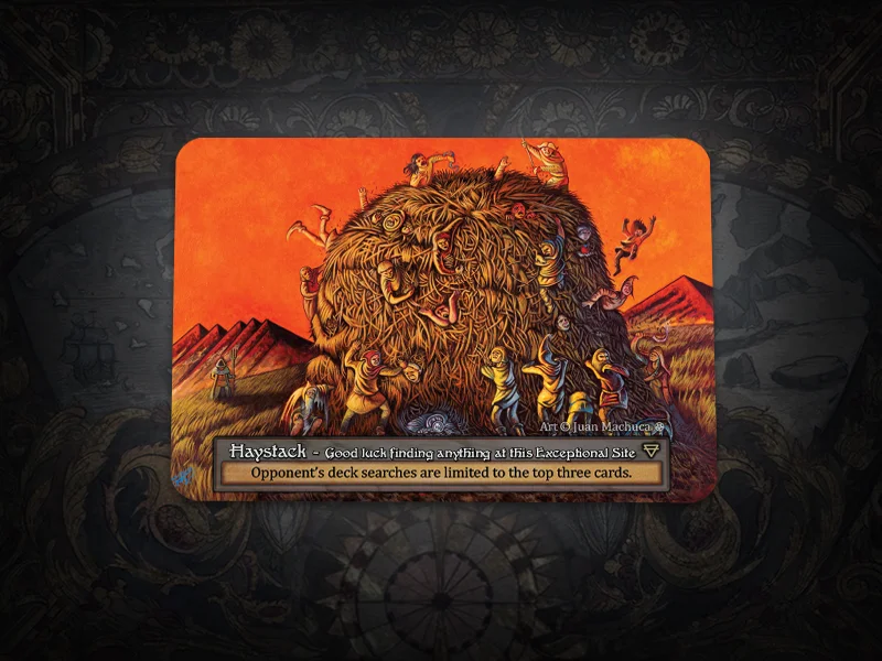 Haystack site card 3-pack — arte Juan Machuca, promo Dust
