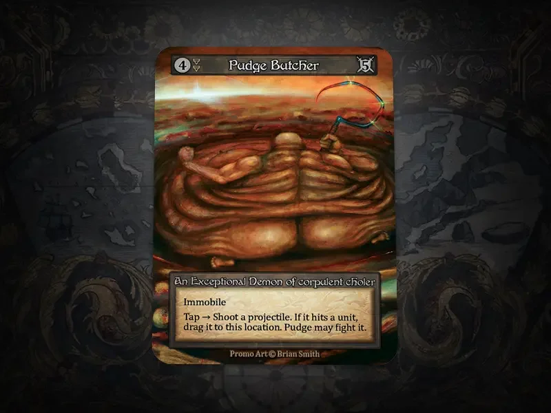 Pudge Butcher foil promo — primeira rodada de Dust Promo Cards, 200 Dust