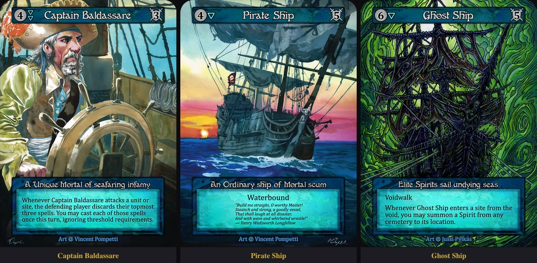 Captain Baldassare + Pirate Ship + Ghost Ship — trio que tem sido lido como núcleo narrativo do primeiro personagem original