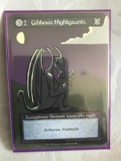 Gibbous Nightgaunts Gothic playtest — alt-art com tiragem estimada em 30 cópias